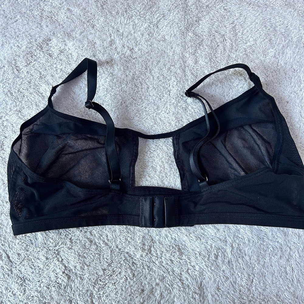 Negative Underwear Sieve Cutout Bra Sheer Mesh Black Size 4 NWOT Wireless - Picture 3 of 3